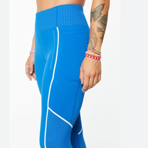 NWT Zero Gravity Statement 7/8 Running Leggings Oxford Blue XS - Picture 8 of 16